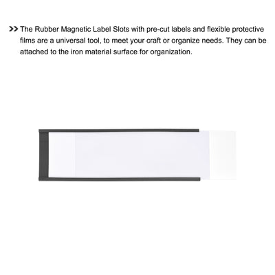 Harfington Label Holders 6" x 2" C Channel Rubber Magnetic for Metal Shelves Organize 10pcs