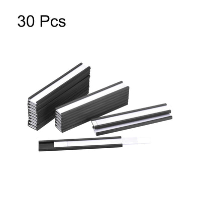 Harfington Label Holder 3" x 0.5" C Channel Rubber Magnetic for Rack Shelves Organize 30pcs