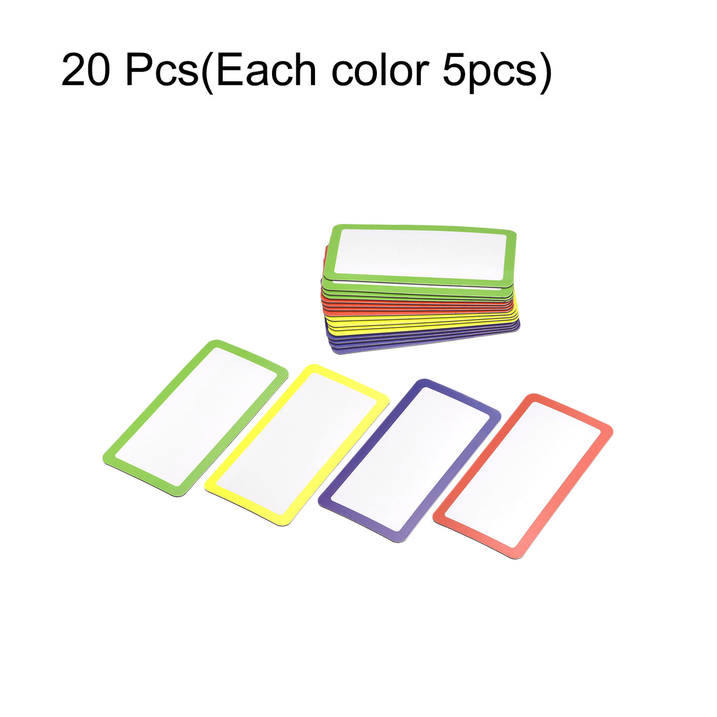 Harfington Magnetic Labels Dry Erase Writable Tag 3.9" x 2" for Crafts 4 Color, Each 5pcs