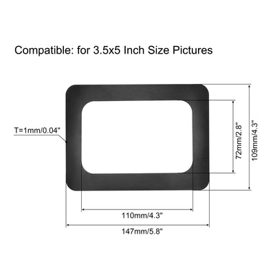 Harfington Magnetic Photo Frames 3.5x5 Display Holders for Refrigerator Pictures Black 4pcs