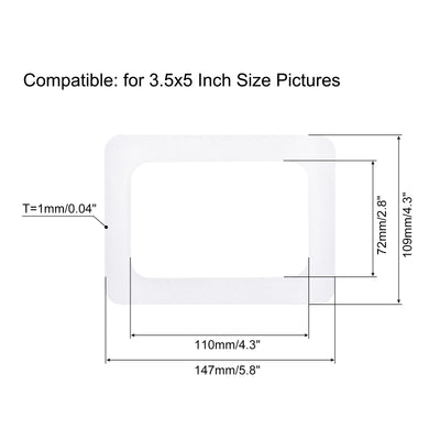 Harfington Magnetic Photo Frames 3.5x5 Display Holders for Refrigerator Pictures White 4pcs