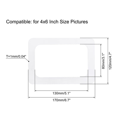 Harfington Magnetic Photo Frames 4x6 Display Holders for Refrigerator Pictures White 4pcs