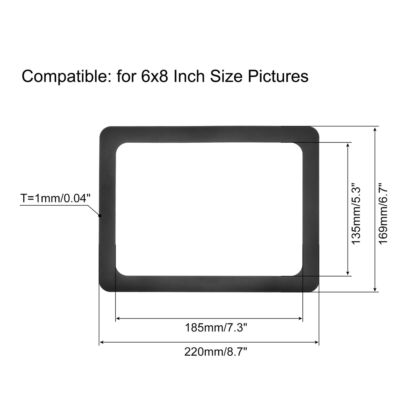 Harfington Magnetic Photo Frames 6x8 Display Holders for Refrigerator Pictures Black 4pcs