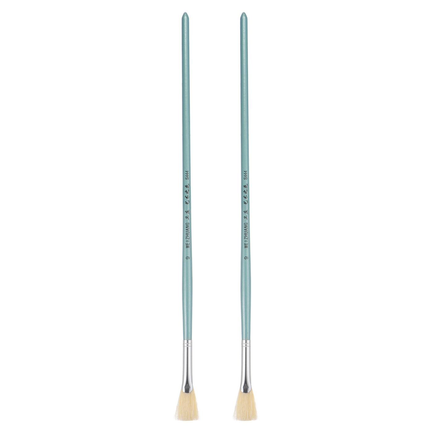 uxcell Uxcell Paint Brushes 0.75" Width 0.16" Thick Natural Bristle with Blue Wood Handle 2Pcs