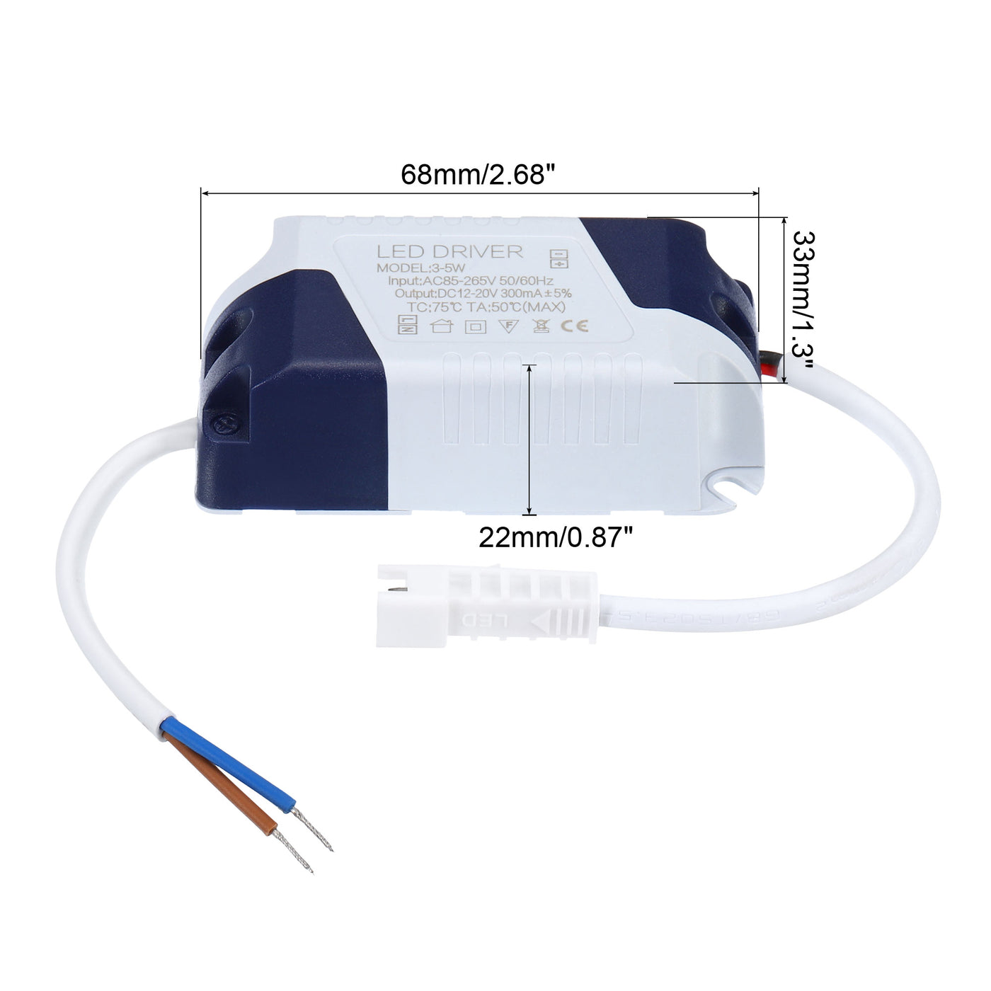 Harfington LED Driver, DC Male Connector Constant Current Rectifier Transformer External Power Supply Ceiling Lamp