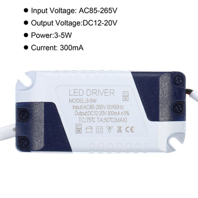 Harfington LED Driver, DC Male Connector Constant Current Rectifier Transformer External Power Supply Ceiling Lamp