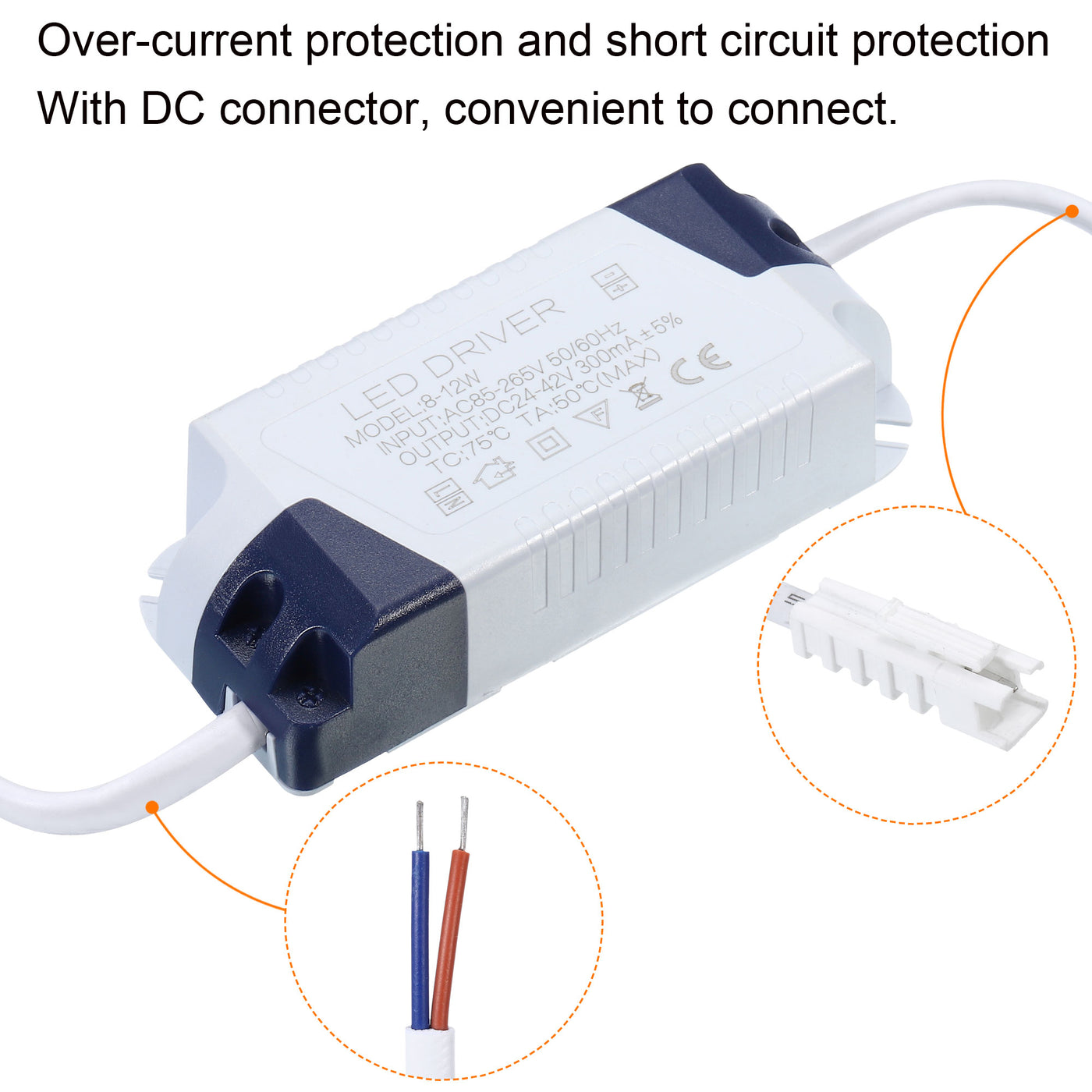 Harfington LED Driver, AC Output DC Male Connectors Constant Current Rectifier Transformers External Power Supply