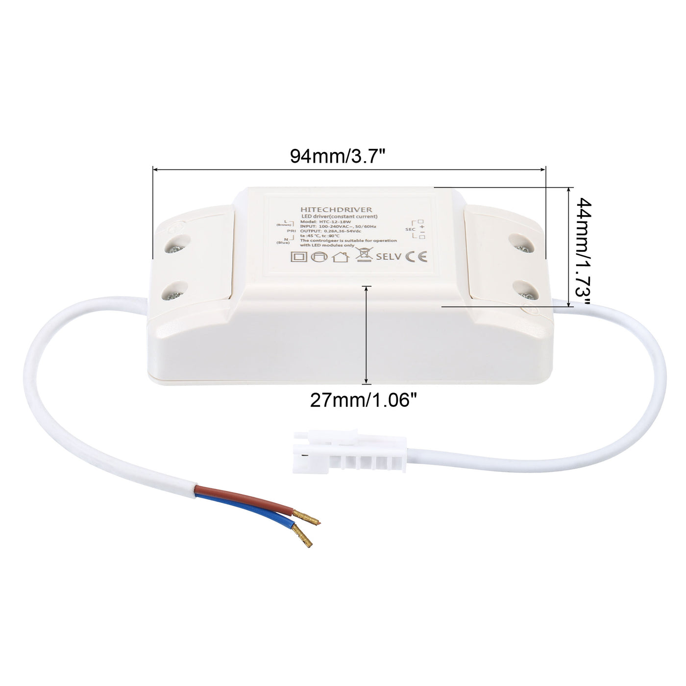 Harfington LED Driver, AC DC Male Connector Constant Current Rectifier Transformers External Power Supplies