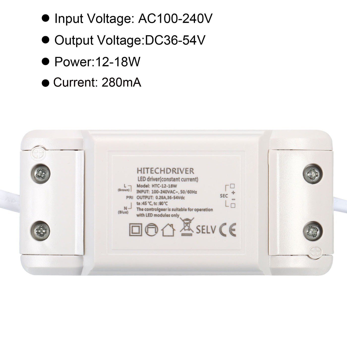 Harfington LED Driver, AC DC Male Connector Constant Current Rectifier Transformers External Power Supplies