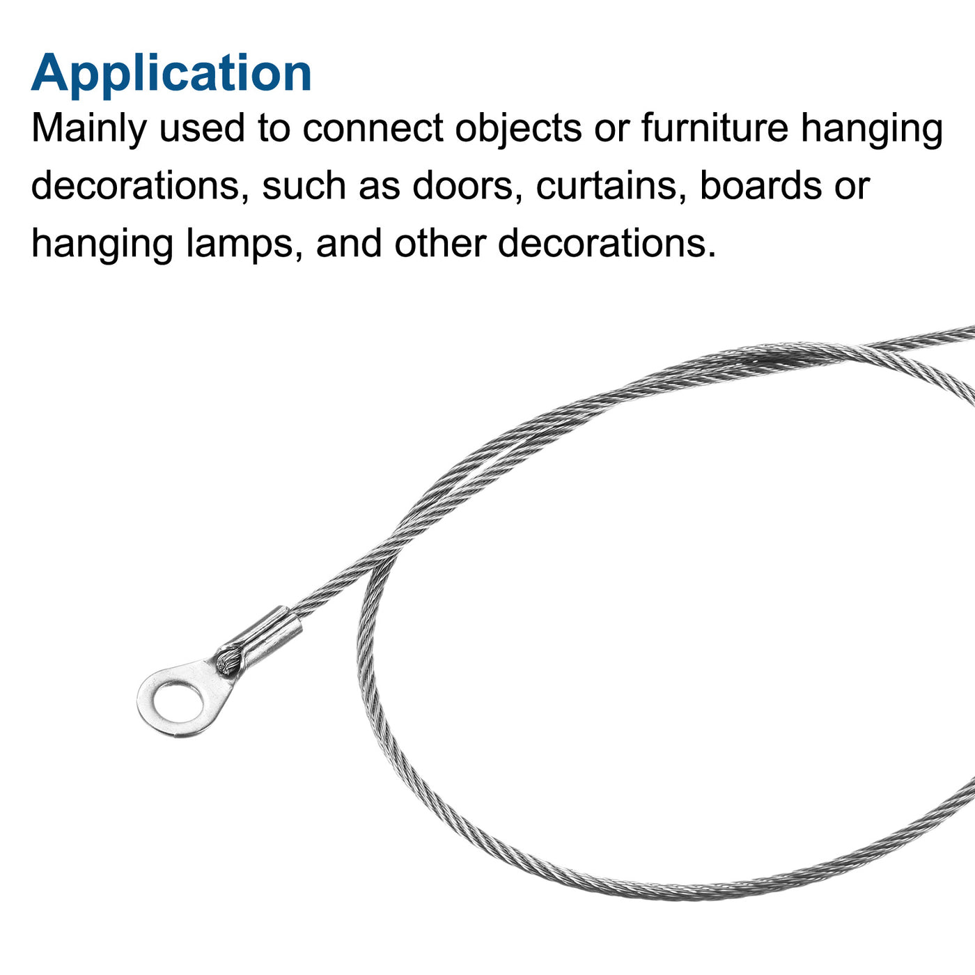 Harfington 10 Stück Lanyard Kabel Edelstahl 2mmx10cm Ösen Ende Sicherheit Draht Seil