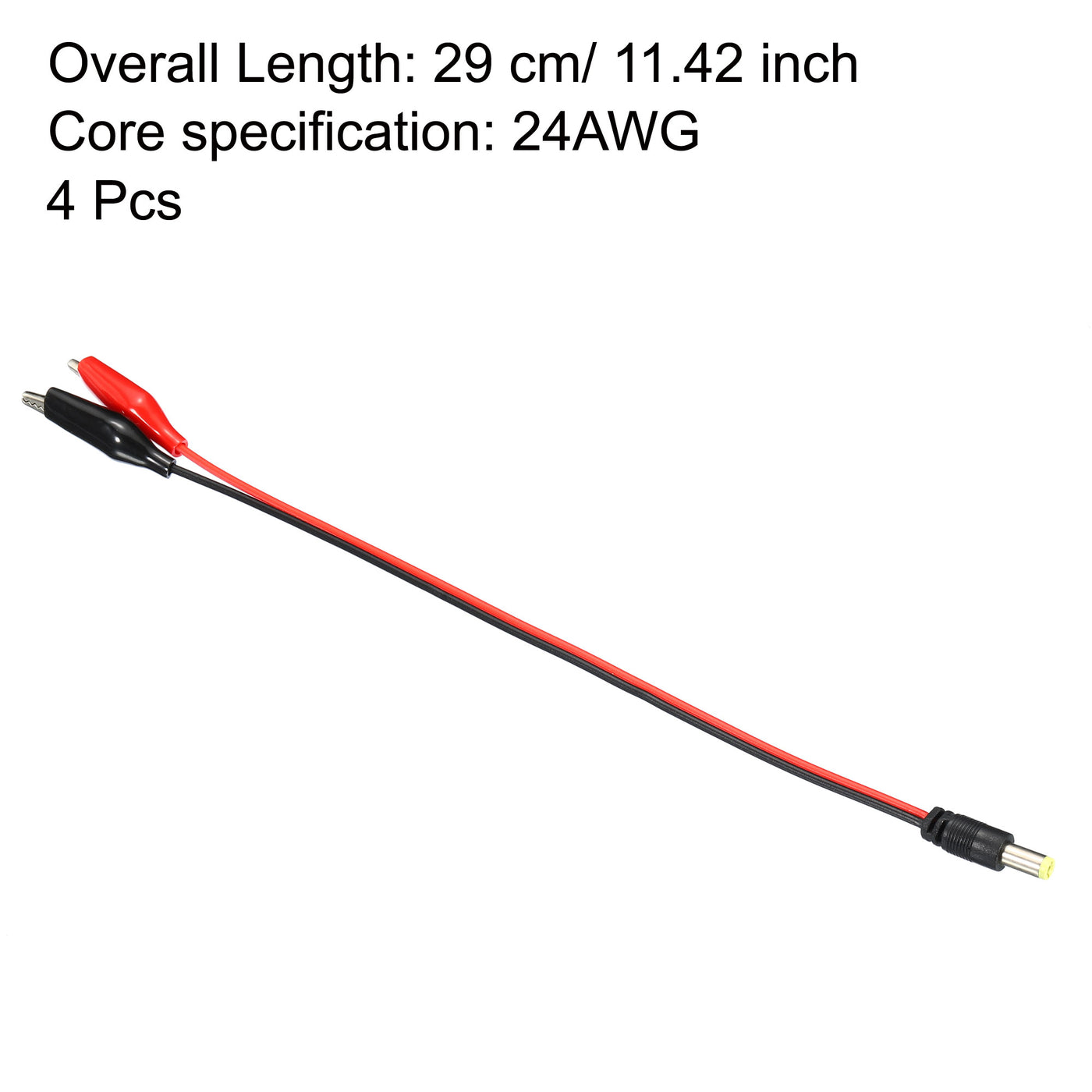 Harfington DC Power Extension Cable, Male Plug to Alligator Clip Cord Connector for LED Strip CCTV