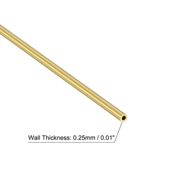 Harfington Uxcell 6Stk.Messing-Rundrohr 1,2 mm AD 0,25 mm Wandstärke 300 mm Länge Rohrschläuche