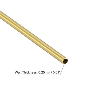 Harfington Uxcell 6 Stk Messing-Rundrohr 2,5 mm Außendurchmesser 0,25 mm Wandstärke 300 mm Länge Rohrschläuche