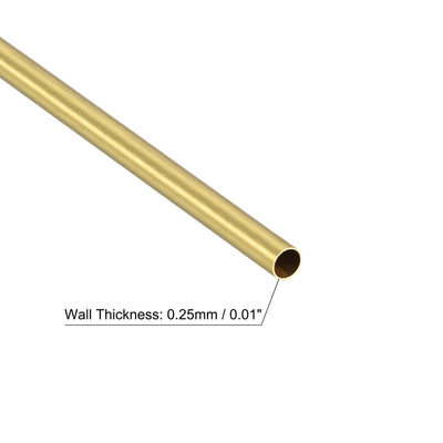 Harfington Uxcell 6 Stk Messing-Rundrohr 3,5 mm Außendurchmesser 0,25 mm Wandstärke 300 mm Länge Rohrschläuche