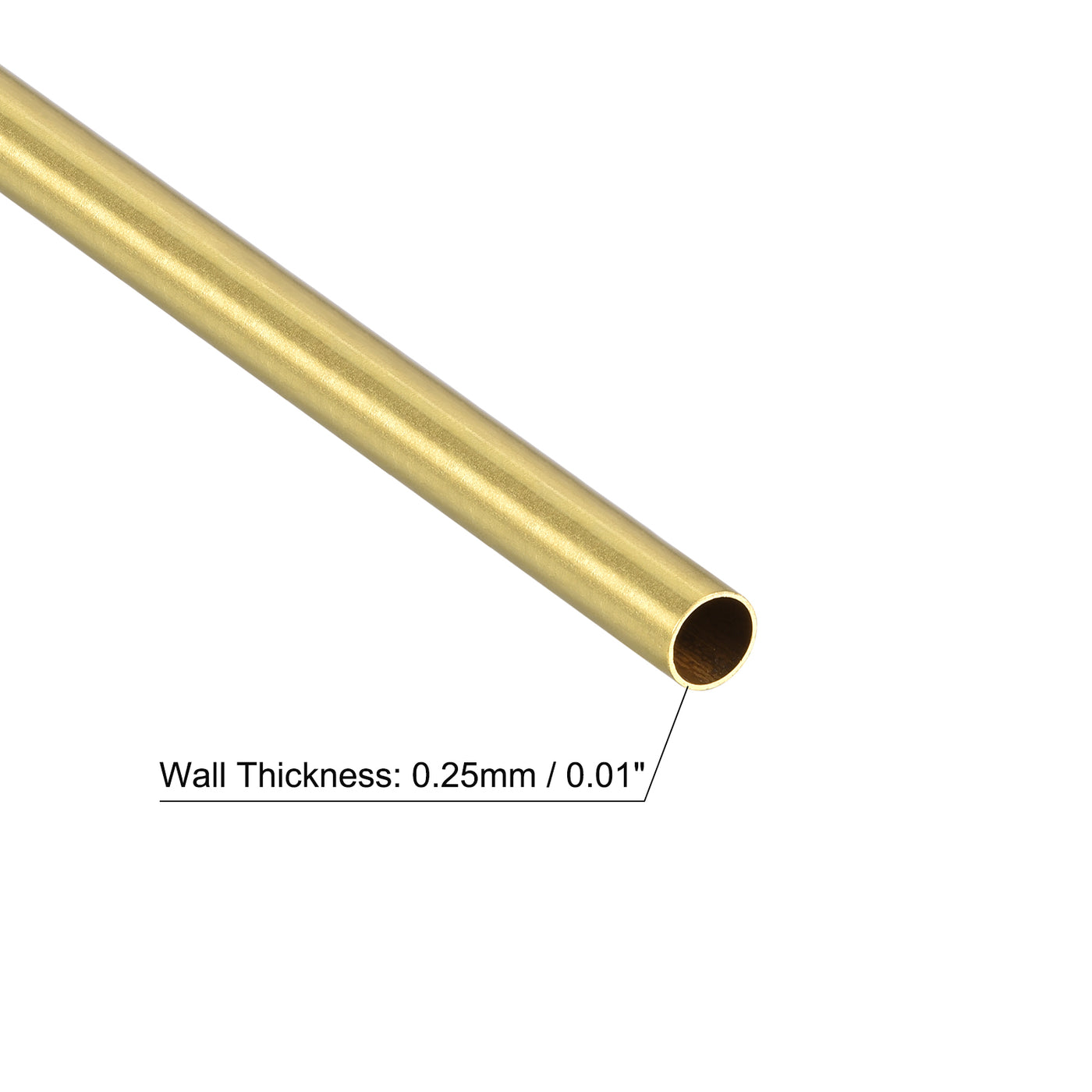 uxcell Uxcell 4 Stk Messing-Rundrohr 5,5 mm Außendurchmesser 0,25 mm Wandstärke 300 mm Länge Rohrschläuche