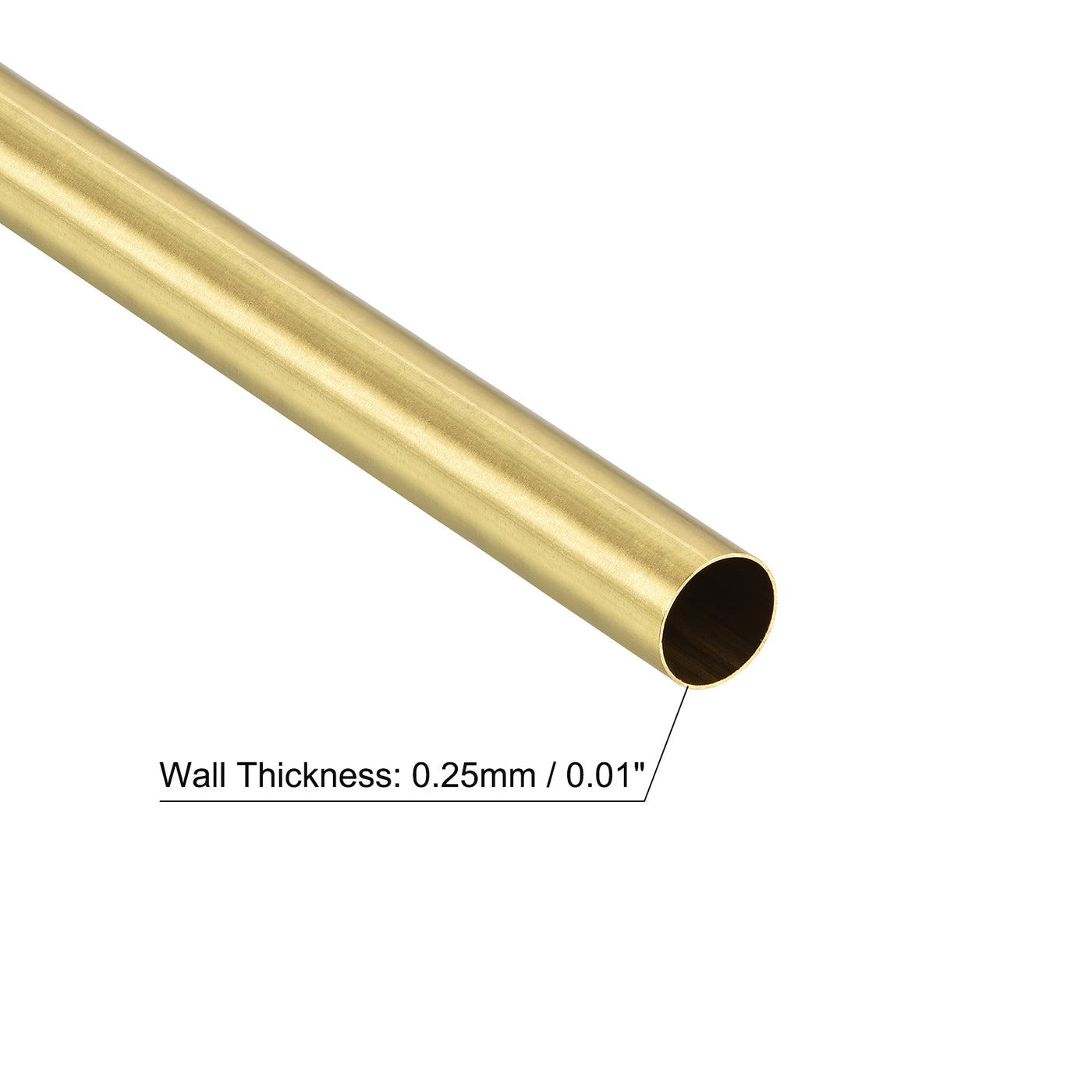 uxcell Uxcell 4 Stk Messing-Rundrohr 6,5 mm Außendurchmesser 0,25 mm Wandstärke 300 mm Länge Rohrschläuche