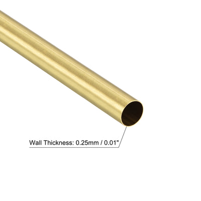 Harfington Uxcell 4 Stk Messing-Rundrohr 7,5 mm Außendurchmesser 0,25 mm Wandstärke 300 mm Länge Rohrschläuche