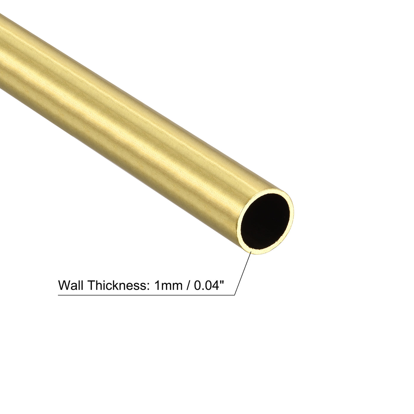 uxcell Uxcell Messing Rundrohr 12mm AD 1mm Wandstärke 200mm Länge Rohrschlauch