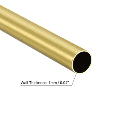 Harfington Uxcell Messing Rundrohr 15mm AD 1mm Wandstärke 200mm Länge Rohrschlauch
