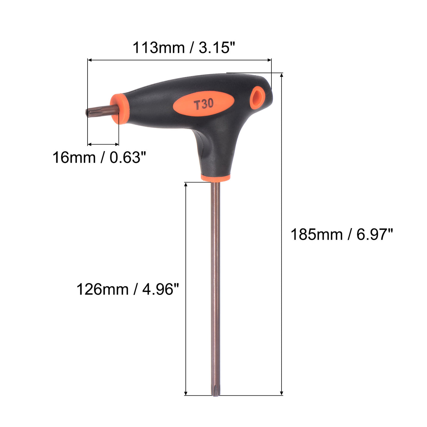 uxcell Uxcell Manipulationssicherer Torxschlüssel T Griff Doppelendschlüssel S2-Stahl