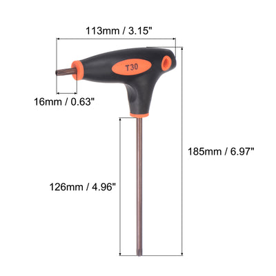 Harfington Uxcell Manipulationssicherer Torxschlüssel T Griff Doppelendschlüssel S2-Stahl