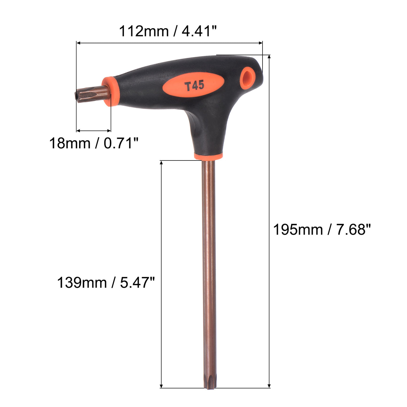 uxcell Uxcell Manipulationssicherer Torxschlüssel T Griff Doppelendschlüssel S2-Stahl