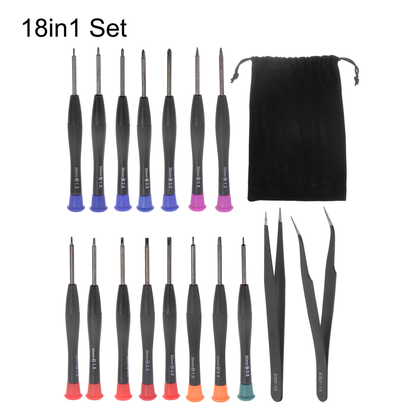 uxcell Uxcell Electronics Repair Tool Kit, 18 in 1 Magnetic Precision Screwdriver Tweezer Sets