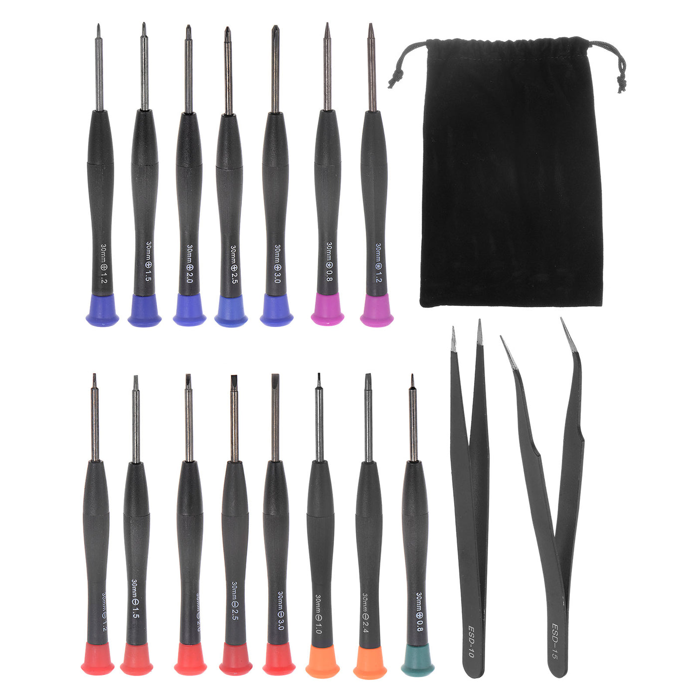 uxcell Uxcell Electronics Repair Tool Kit, 18 in 1 Magnetic Precision Screwdriver Tweezer Sets