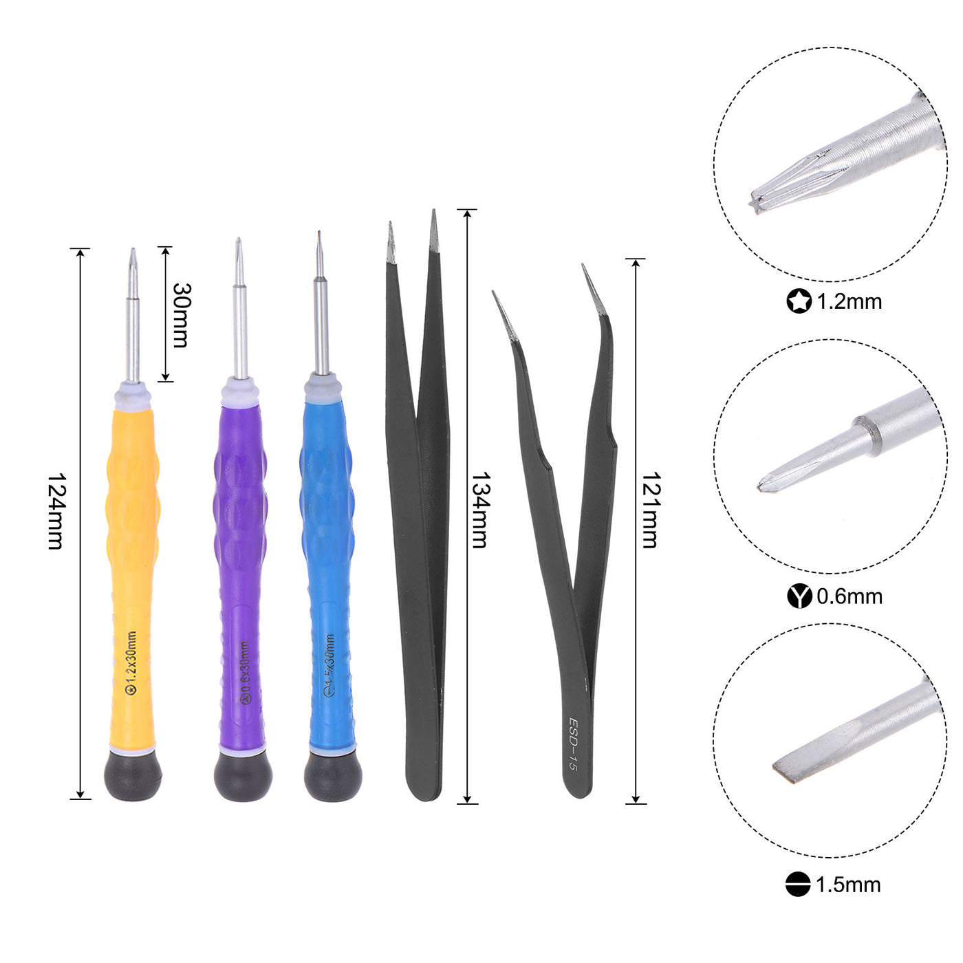 uxcell Uxcell 12in1 Set Electronics Repair Tool Kit, Plastic Pry Bar, Screwdriver, Set Screen