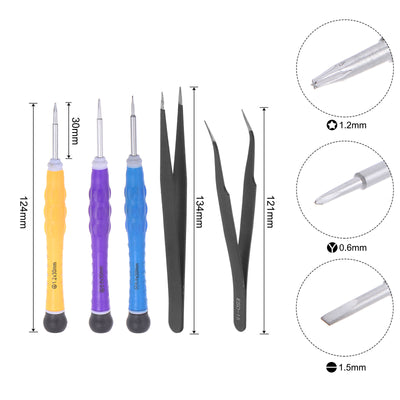 Harfington Uxcell 12in1 Set Electronics Repair Tool Kit, Plastic Pry Bar, Screwdriver, Set Screen