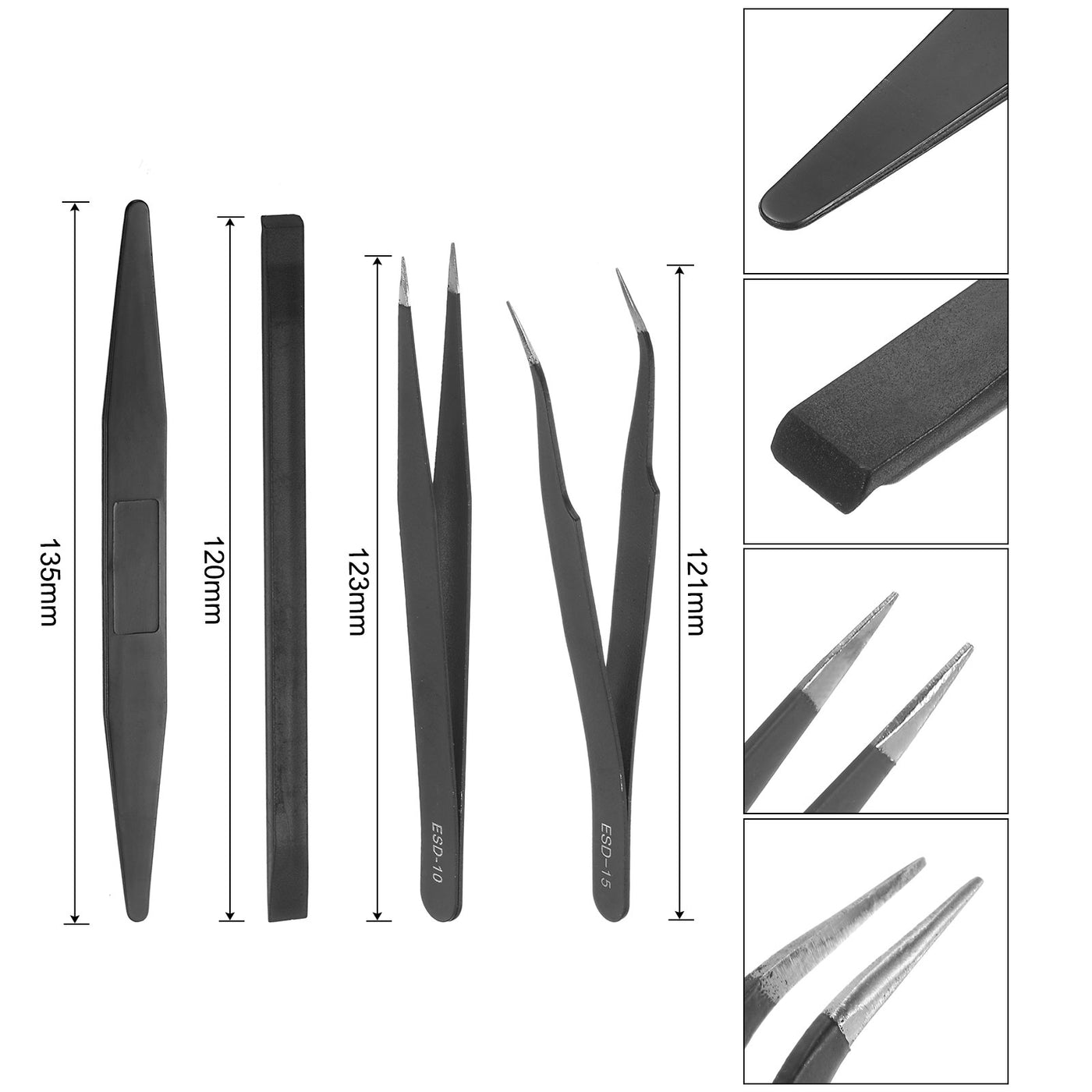 uxcell Uxcell 16 in 1 Electronics Repair Tool Kit, Metal Crowbar Metal Pry Bar Set for Screen Glue Removal