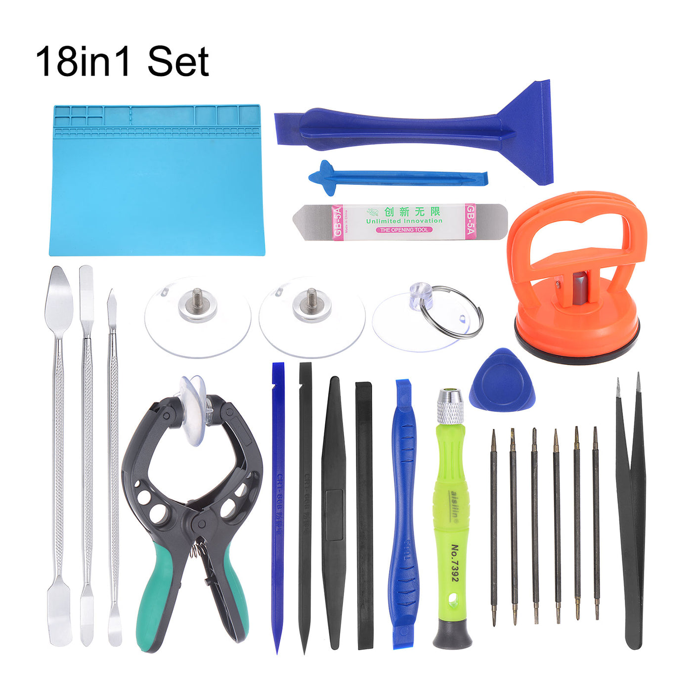 uxcell Uxcell Electronics Repair Tool Kit, 18 in 1 Magnetic Screwdriver Crowbar Tweezer Sets