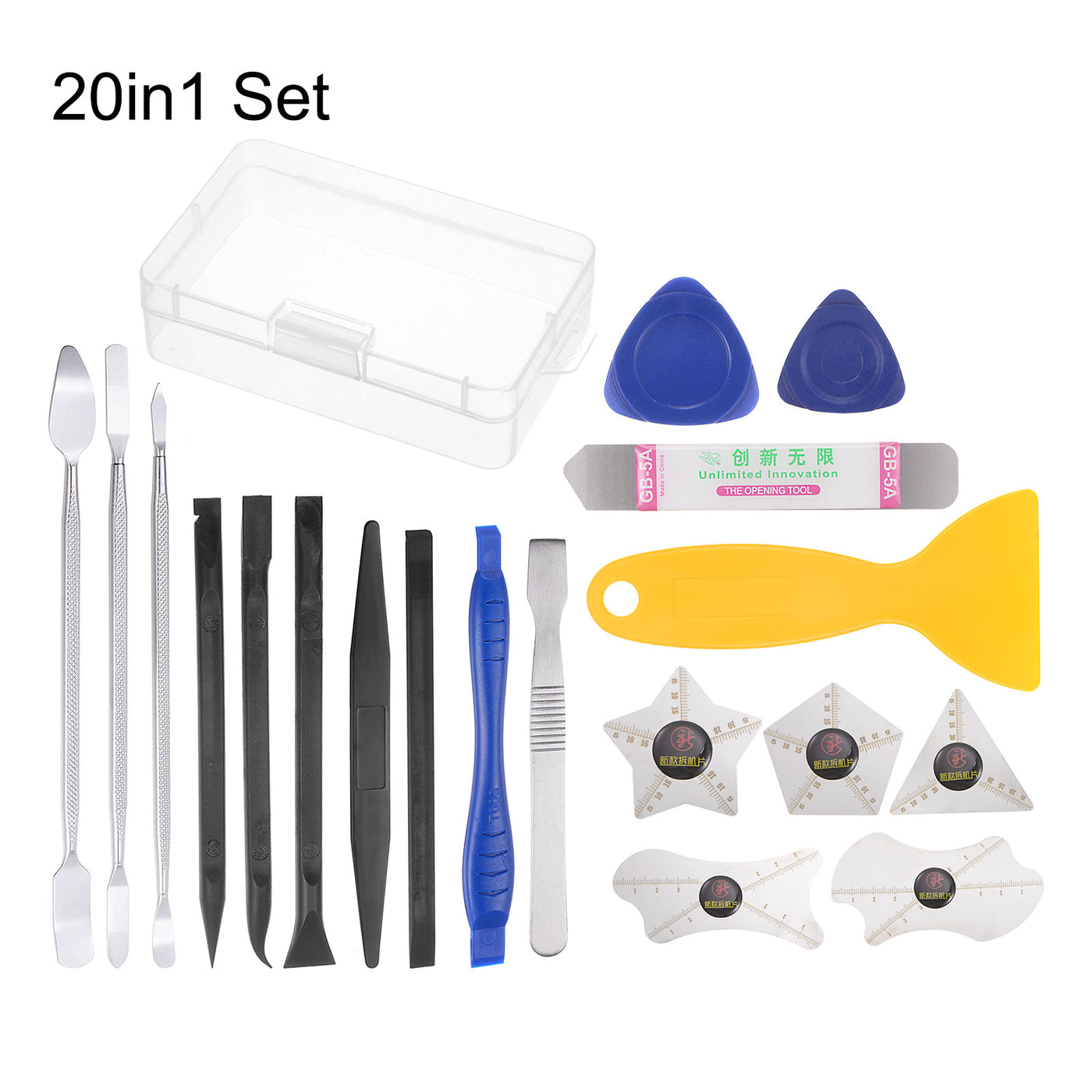 uxcell Uxcell 20 in 1 Electronics Repair Tool Kit, Metal Pry Bar Set for Screen