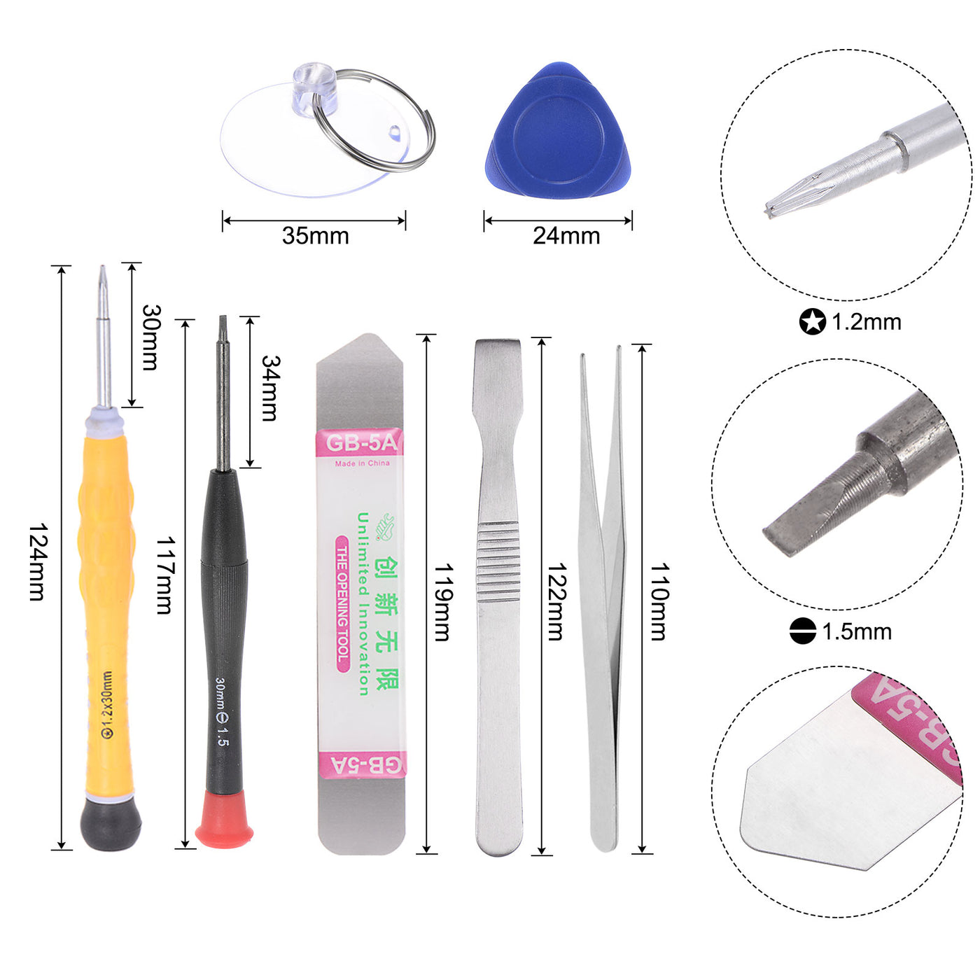 uxcell Uxcell 20 in 1 Electronics Repair Tool Kit, Metal Pry Bar Set for Screen