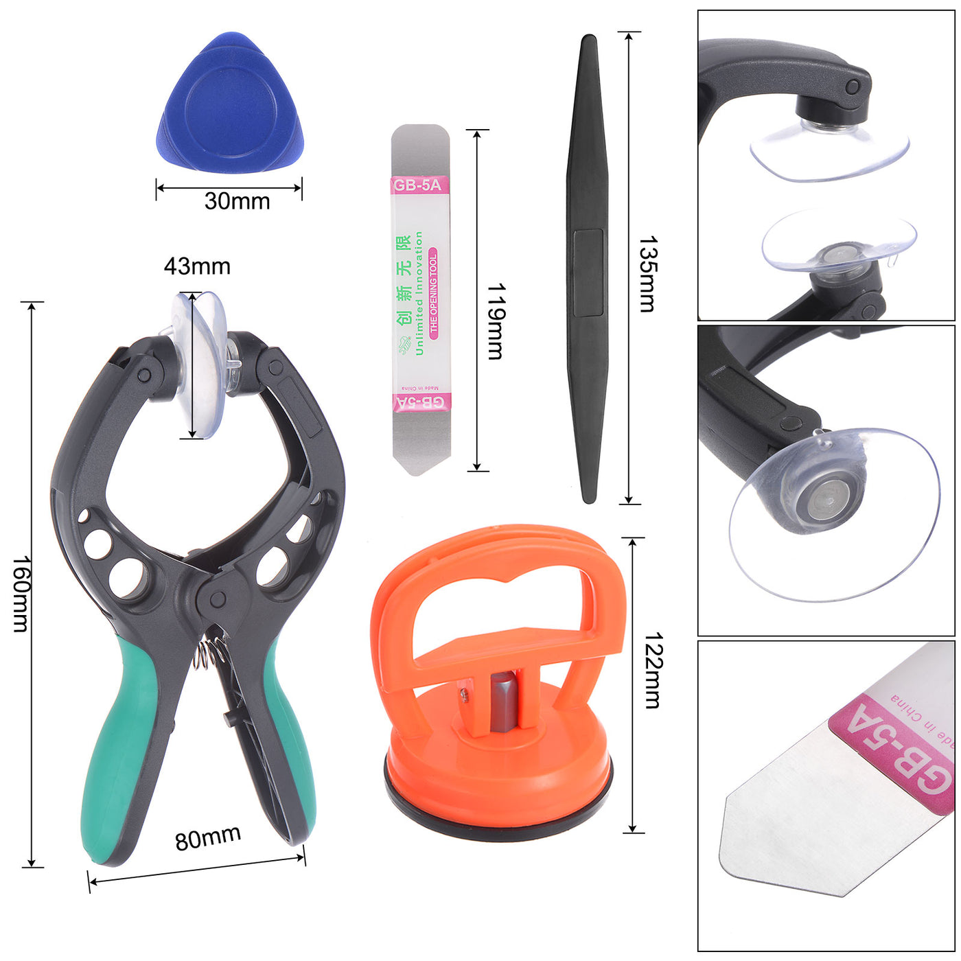 uxcell Uxcell 20 in 1 Electronics Repair Tool Kit, Metal Pry Bar Set for Screen