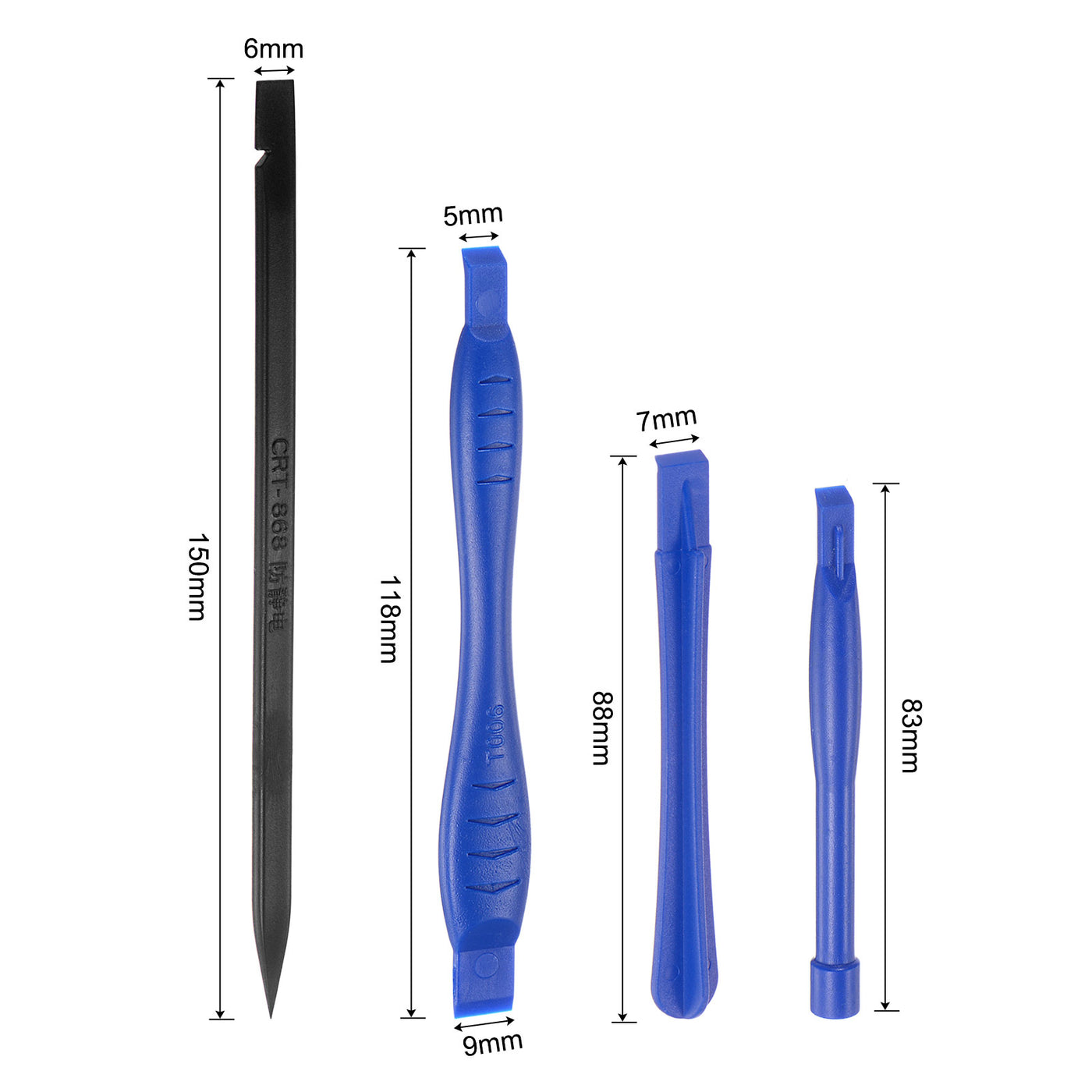 uxcell Uxcell 8in1 Set Electronics Repair Tool Kit, Plastic Pry Bar Removing Set for Screen