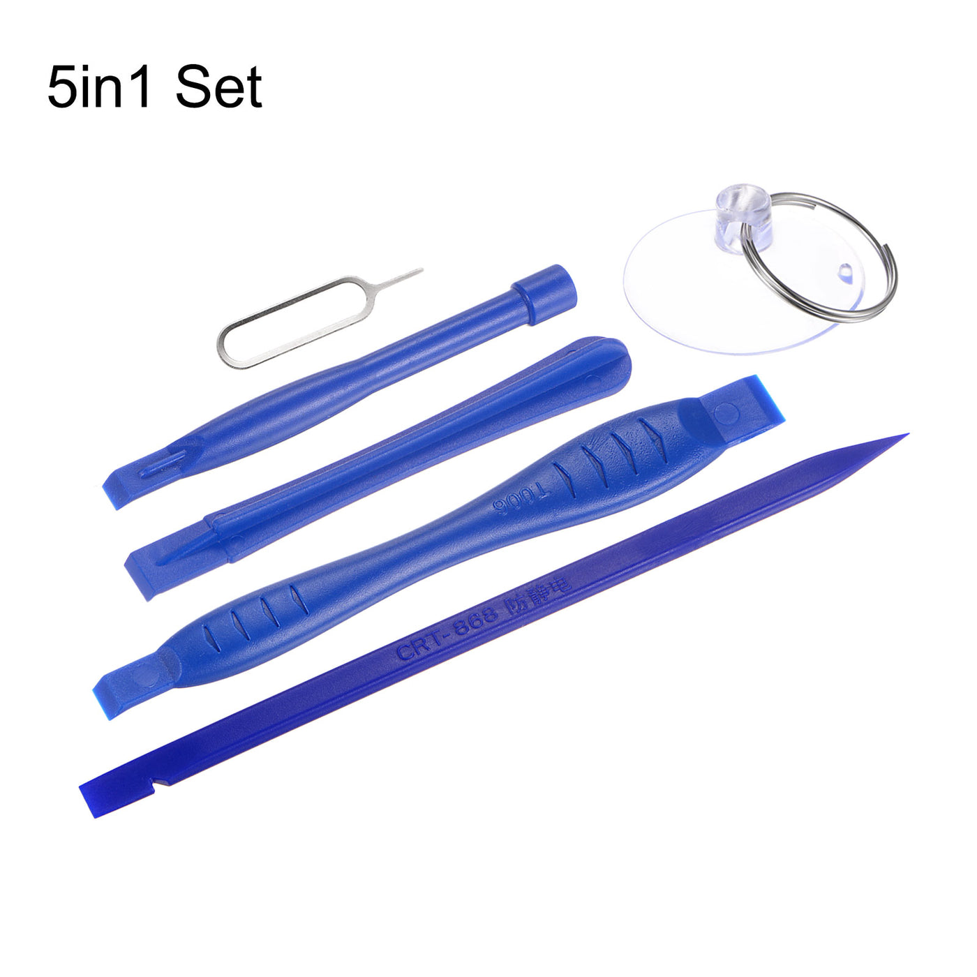 uxcell Uxcell 5in1 Set Electronics Repair Tool Kit, Plastic Pry Bar Removal for Screen Blue