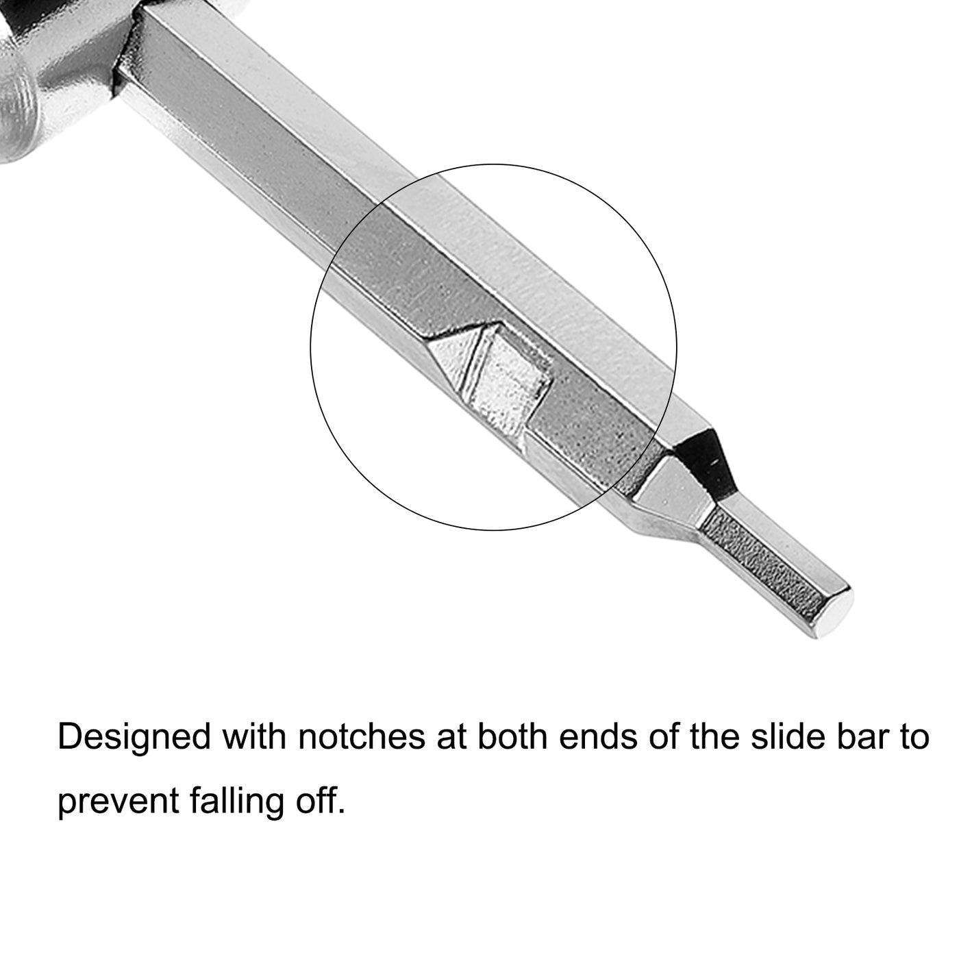 uxcell Uxcell Sliding T-Handle Hex Key Wrench for Fast Spinning, CR-V Steel