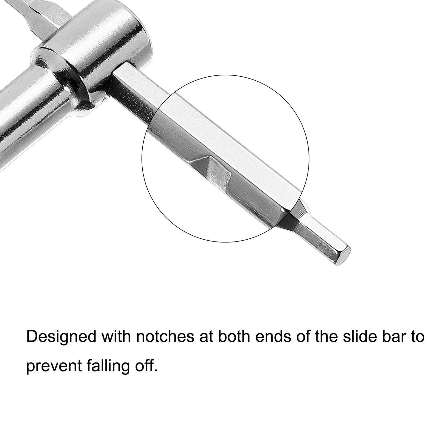 uxcell Uxcell Sliding T-Handle Hex Key Wrench for Fast Spinning, CR-V Steel