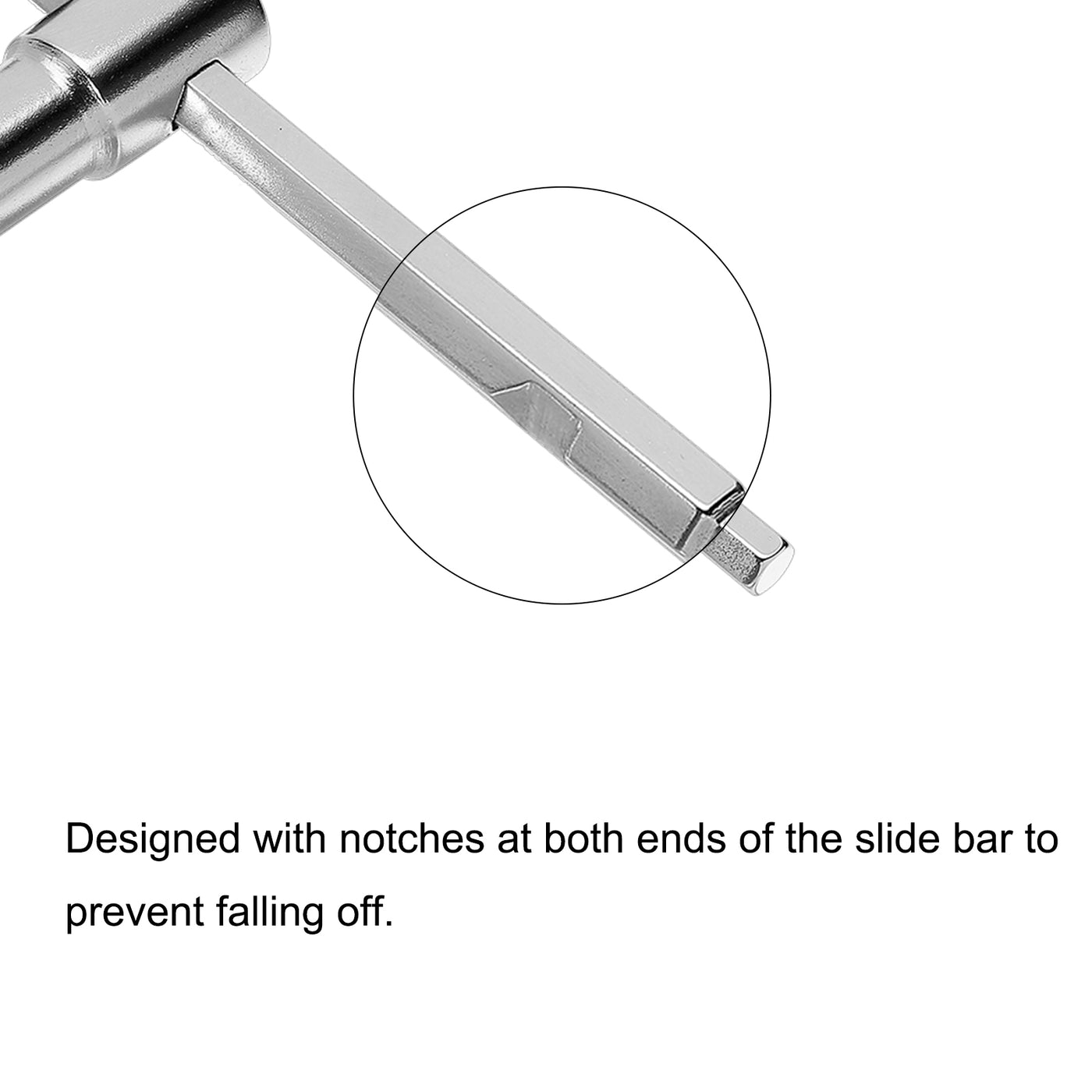 uxcell Uxcell Sliding T-Handle Hex Key Wrench for Fast Spinning, CR-V Steel