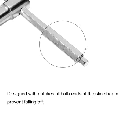Harfington Uxcell Sliding T-Handle Hex Key Wrench for Fast Spinning, CR-V Steel