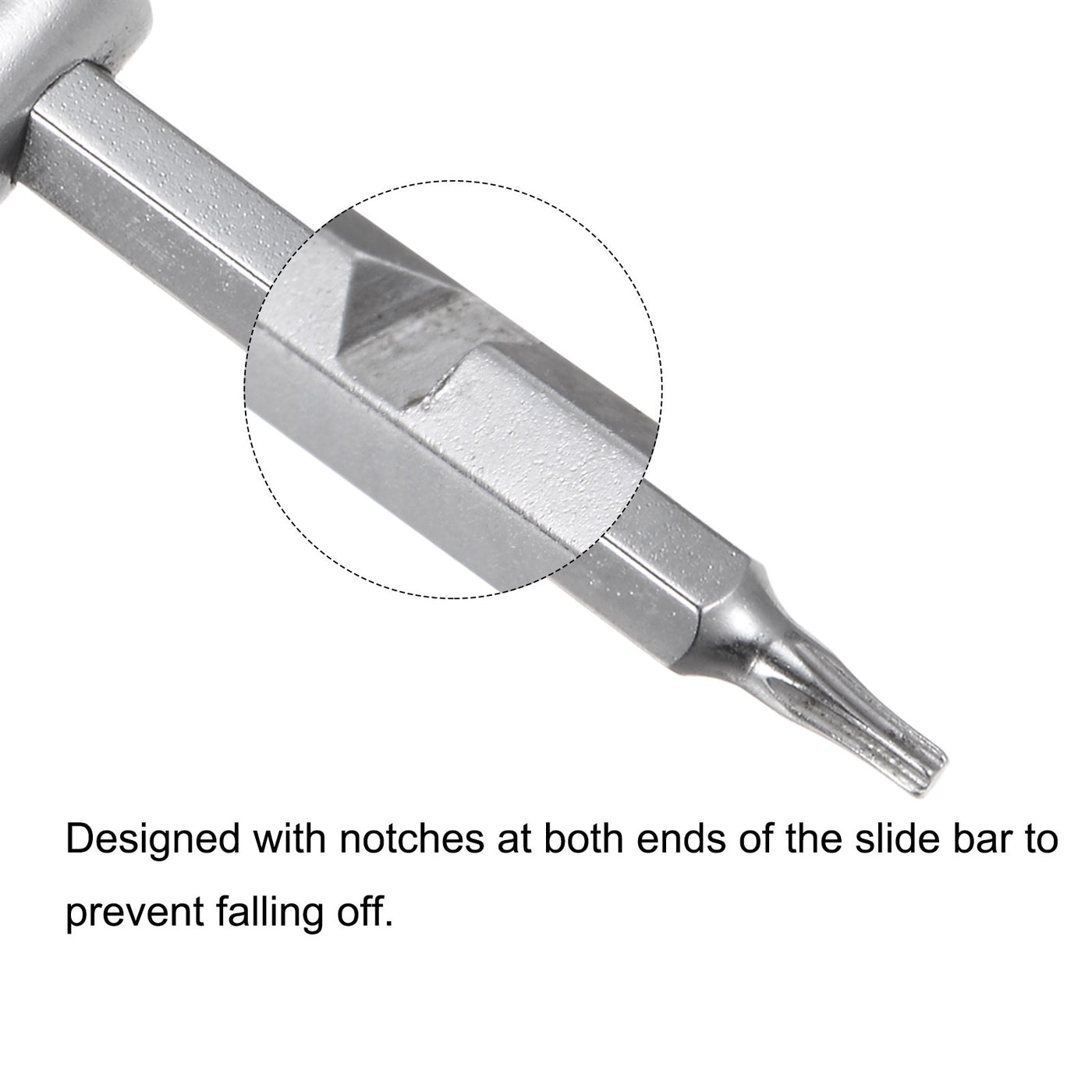 uxcell Uxcell Sliding T-Handle Torx Star Wrench for Fast Spinning, CR-V Steel