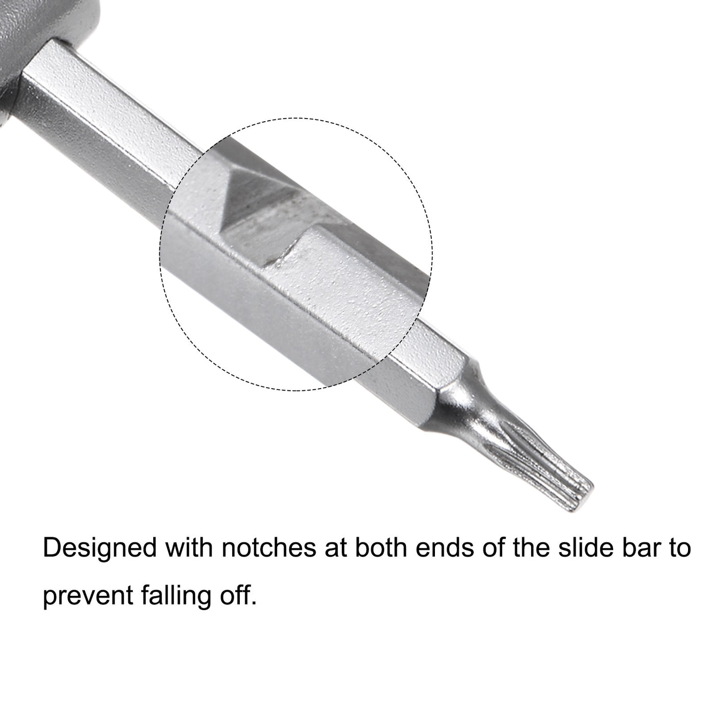 uxcell Uxcell Sliding T-Handle Torx Star Wrench for Fast Spinning, CR-V Steel