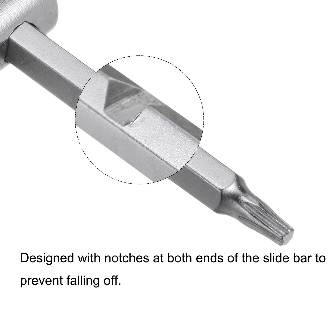 uxcell Uxcell Sliding T-Handle Torx Star Wrench for Fast Spinning, CR-V Steel