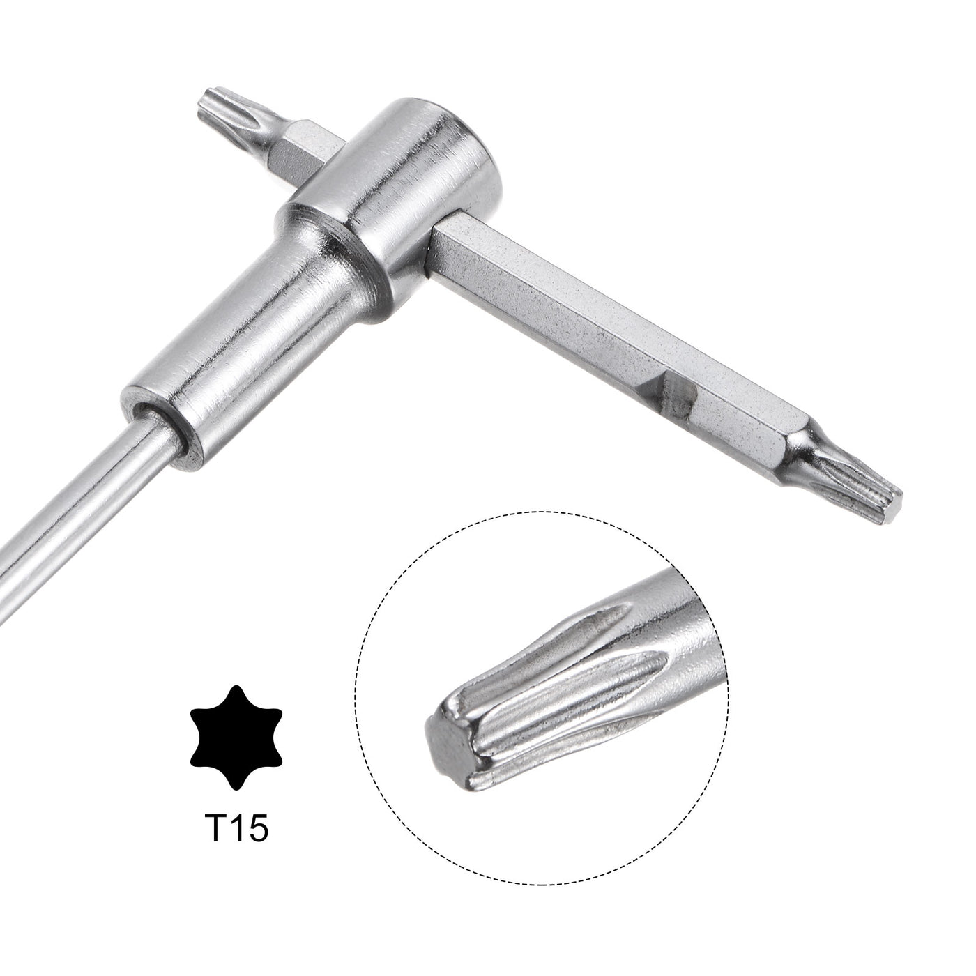 uxcell Uxcell Sliding T-Handle Torx Star Wrench for Fast Spinning, CR-V Steel