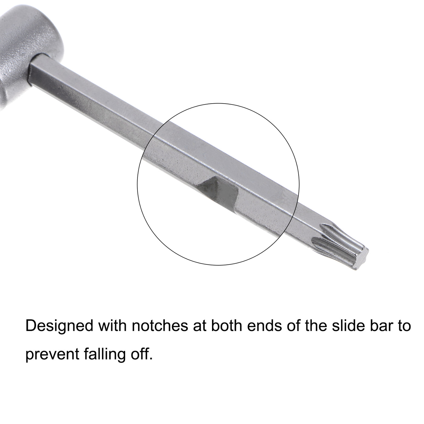 uxcell Uxcell Sliding T-Handle Torx Star Wrench for Fast Spinning, CR-V Steel