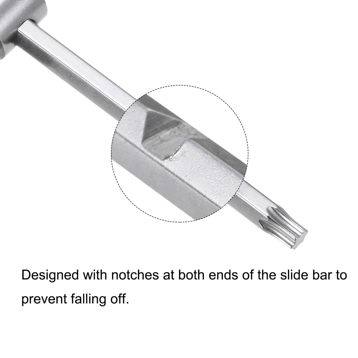 uxcell Uxcell Sliding T-Handle Torx Star Wrench for Fast Spinning, CR-V Steel