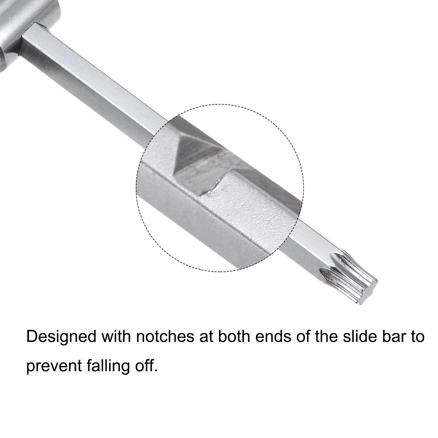 uxcell Uxcell Sliding T-Handle Torx Star Wrench for Fast Spinning, CR-V Steel