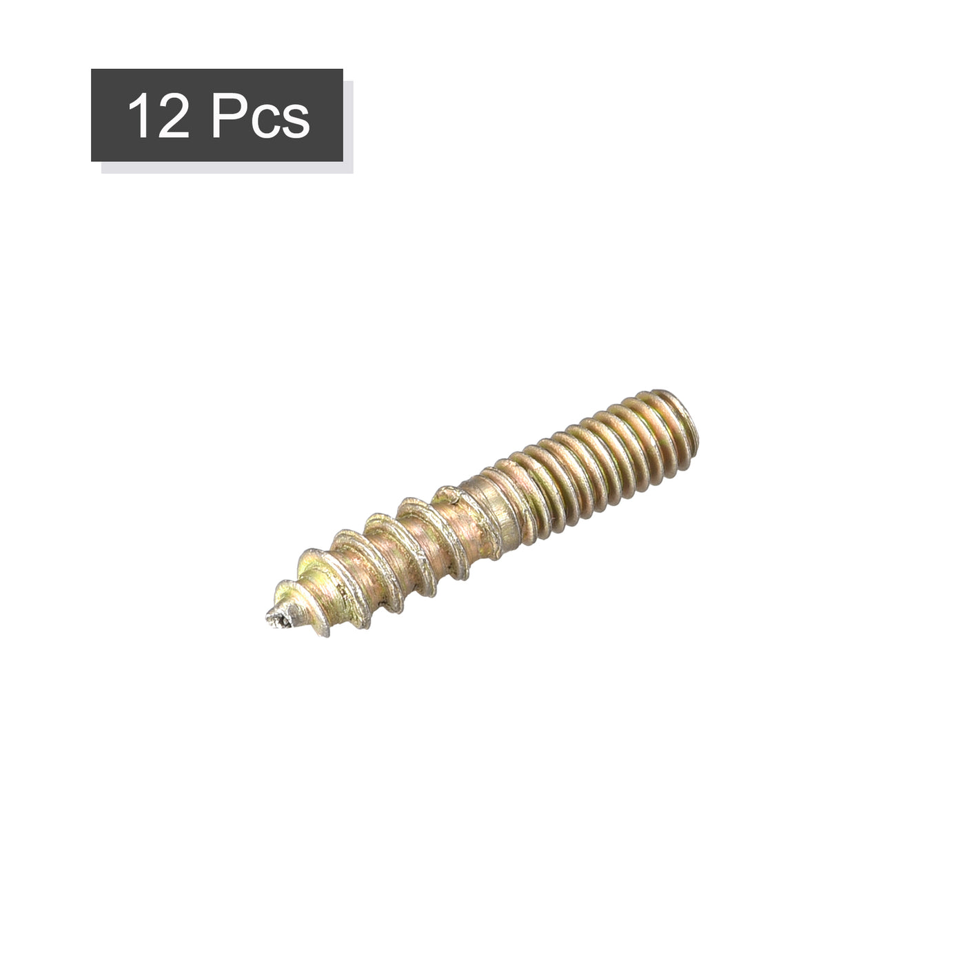 uxcell Uxcell M4x20mm Hanger Bolts, 12pcs Double Ended Thread Dowel Screws for Wood Furniture