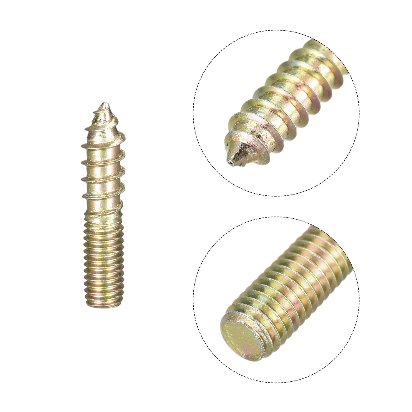 uxcell Uxcell M4x20mm Hanger Bolts, 12pcs Double Ended Thread Dowel Screws for Wood Furniture